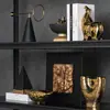 Yibeizi Lujo Accesible de Gama Alta Adornos Dorados Geométricos Artísticos Sala de Estar Gabinete de Vino Sala de Muestras Rejillas Abiertas Estantería Decoración