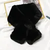 Cachecol Gola de Pelo Sintético de Coelho Rex Feminino Estilo Coreano Fofo Versátil Cruzado Outono e Inverno Cachecol Protetor de Pescoço de Influenciador Digital Pelúcia Espessa