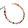 Pulseira de Turmalina Natural com Borla Transfronteiriça Acessórios Femininos Nicho Alto Padrão Joias de Prata 925 4*6 Joias de Luxo Venda Direta da Fábrica