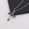 Colar Handmade Cruz de Diamante Negro Estilo Gótico Transfronteiriço Pingente de Liga Acessórios de Joia Pingente de Roupa