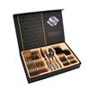 Oriente Medio Más Vendido Juego de 24 Piezas de Acero Inoxidable Cuchillo y Tenedor para Bistec Cuchara Cucharilla de Té Bañado en Oro Diamante Estrella Vajilla Caja de Regalo