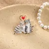 Broche Corsage Europeu e Americano Transfronteiriço, Broche Animal Gatinho Fofo Retrô com Strass, Broche Exquisito de Lapela com Diamante Venda por Atacado