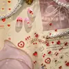 Edición Limitada Día de San Valentín Calcomanías para Uñas de Corazón Hueco Dorado M1328 Calcomanías para Uñas Estilo Lolita Retro