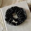 Lace Lace Wave Dot Anel de Cabelo do Intestino Grosso 13 CM Grande Rabo de Cavalo Headband Estilo Universitário Arco de Couro Tendão Cabelo Headwear