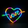 Luces decorativas de neón LED love love, luces con forma de una flecha a través del corazón, diseño de ambiente para habitación, transfronterizo de Amazon