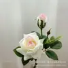 Flor Artificial Rosa Estilo Francês 2 Cabeças Haste Única Flor de Seda para Sala de Estar Mesa de Jantar Quarto Decoração Buquê Arranjo de Casamento Decoração