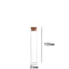 Botella Dispensadora de Corcho de Madera con un Diámetro de 20 mm, Botella Tubo Recto con Tapón de Corcho, Botella para Joyería de Ginseng Americano, Botella Dispensadora de Polvo para Sombras de Ojos