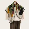 Pañuelo cuadrado pequeño de lujo ligero de estilo francés con estampado, accesorio versátil de moda, pañuelo para el pelo para mujer, pañuelo de cuello patchwork floral