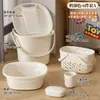 Juego de cubeta y lavabo para dormitorios estudiantiles, artículos esenciales para estudiantes de preparatoria que viven en el campus, lavabo facial para lavar la ropa