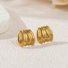 Brincos de aço inoxidável com concha e estrela-do-mar para mulheres, aço de titânio, ouro 18k, brincos de alta qualidade, brincos de cobra transfronteiriços europeus e americanos
