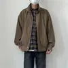 Nueva chaqueta de trabajo tipo coach estilo americano con cuello mao 2025 para hombre, top de hombre de moda para otoño, corte holgado