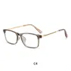 Gafas de montura versátil estilo retro japonés, lentes planas con bloqueo de luz azul, mezcla de TR dorado y plástico, en stock