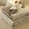 Colcha de verão grau materno e infantil para dormir sem roupa, algodão fresco estilo ins como nuvem, colcha de ar condicionado ultrassuave, colcha fina de verão, edredom de dormitório