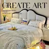 Cama Estofada Macia Ondulada Estilo Retro Francês Bloqueio de Cores Preto e Branco Cabeceira de Arco Duplo Nuvem Quarto Principal Francês Casal Cama de Casamento