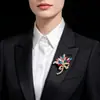 Broche de Flor de Taladro con Forma de Ojo Colorido de Industria Pesada Aleación Incrustada Broche de Lazo de Pedrería Corsage para Traje Abrigo Chal