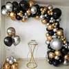 Conjunto de Corrente de Balões Ouro Negro Transfronteiriço Guirlanda para Casamento Aniversário Arco Temático Decoração Adereços de Balão para Festa