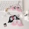 Original Lindo Alas Pequeñas Doble Ranura para Tarjetas Porta Tarjeta de Identificación Acrílico 1.0 pulgada Cubierta de Almacenamiento Colgante Decorativo para Mochila Porta Tarjetas