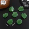 Acessórios para Esmalte Atacado Topázio Jade Branco Marca Wu Shi Pingente de Folha de Jade Imitação Verde Claro Colar Pingente para Pulseira DIY