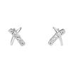 Aretes de Tuerca de Plata Esterlina S925 con Letra X con Incrustaciones de Diamantes Aretes de Cruz Versátiles Joyería Simple para la Oreja Accesorio de Tuerca para Hueso de la Oreja con Personalidad para Mujer