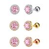 Varilla de acero inoxidable de 16G estilo ins personalidad popular clavo de hueso de la oreja aretes pequeños para mujer venta caliente circonita microincrustación mini aretes