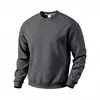 2026 Transfronterizo TK Estilo Americano Otoño e Invierno Nuevo Pesado para Hombre Casual Commuter Relajado Versátil Minimalista Sudadera de Cuello Redondo