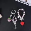 Coleção Original de Luxo Leve Brilhante Diamante Cristal Laço Cordão para Celular Pingente de Franja Chaveiro Charme para Bolsa