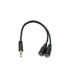 Banhado a ouro um-dois fone de ouvido cabo de áudio 3.5 revolução 3.5 dois telefone móvel feminino casal de fone de ouvido cabo 1 volta 2 adaptador