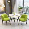 Juego de Mesa y Sillas de Recepción y Negociación de Lujo Ligero para Apartamentos Pequeños, Mesa de Comedor para Tiendas de Té de Leche, Cafeterías y Juego de Mesa Redonda Pequeña para Balcón