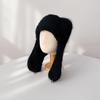 Gorro de Punto de Invierno de Pelo de Conejo Angora Protección para las Orejas Gorro de Lana Combinable Atmósfera Cálida de Otoño e Invierno Gorro Lei Feng Niños