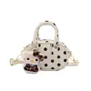 Bolso de Mano de Bolos de Lunares para Mujer, Bolso Mini Almohada de Lujo Ligero de Nicho Transfronterizo para Viaje, Bolso Cruzado Versátil para Niños