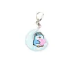 Chaveiro de Desenho Animado Estilo Ins Abraçando a Lua e o Coração Pingente Transparente de Acrílico Personalizado Dupla Face Charme para Bolsa de Casal