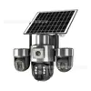 Venda Quente Transfronteiriça Solar 4G Plataforma Três Nuvens Rotativa 6MP Exterior Cor Completa Três Lentes Três Telas WiFi HD