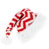 Gorro de Navidad Gorro de Lana Tejida de Navidad de Alta Gama con Felpa Rayas Gorro de Papá Noel Decoración Navideña