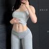 Camisola de Color Sólido 'Latte Girl' con Almohadilla en el Pecho Ropa Interior Versátil para Mujer Espalda Bonita Chaleco Deportivo para Yoga