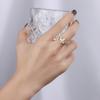 Anillo de Flor de Zirconia Perla Elegante Minsheng para Mujer Exquisito Celebridad de Internet Versátil Apertura Anillo Ajustable para Dedo Índice
