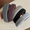 Diadema de tela a rayas estilo coreano con esponja y ala ancha, adecuada para frentes amplias, para lavarse la cara, cubrir mechones rebeldes y como accesorio para el cabello de uso diario para ir al trabajo.