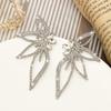 Pendientes Grandes de Mariposa de Diamantes de Colores Incrustados Estilo Europeo y Americano Borlas Moda Exagerados de Gama Alta Pendientes Grandes Joyería Transfronteriza