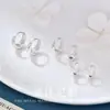 Brincos Argola Círculo Liso de Prata 925 para Cuidado de Piercing na Orelha Clipe de Orelha Tarraxas para Cartilagem da Orelha Tarraxas para Orelha Argolas Pequenas Versáteis de Nicho