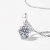 Collar de plata de ley S925 de 1 quilate estrella de ocho puntas para mujer, diamante de simulación moissanita, tembloroso, fabricantes transfronterizos, venta al por mayor