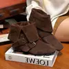 Botines de Cuero Esmerilado Hong Kong Estilo Chica Spicy Occidental Vaquero Mujer Primavera/Otoño 2026 Nuevos Suela Plana Botas Martin con Solapa