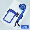 Portatarjetas con tapa deslizante, portadocumentos de plástico a presión, gafete con cordón de una cara, gafete de trabajo, gafete para estudiantes y empleados, portatarjetas de gafete de fábrica