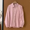 2026 algodón puro solapa color liso clásica básica bolsillo camisa primavera nueva moda versátil mujer simple camisa