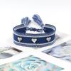 Pulseira de Tecido com Tassel e Rebites em Forma de Coração, Estilo Étnico Multicor, Acessórios com Cordão para Pulso, Venda por Atacado
