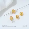 Cobre Plateado que Conserva el Color con Oro Real de 24K Incrustado con Zirconia Patrón de Calabaza Corazón Separadores de Perlas Perlas Cuadradas Turquesa Accesorios Hechos a Mano de Oro Arena