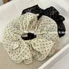 Estilo Coreano Onda Suave Puntos Chifón Anillo para el Pelo Intestino Grueso Estilo Mori Sentido Avanzado Bola de Tendón de Goma Cuerda para el Pelo Cuerda para el Pelo de Temperamento Flor para el Pelo