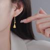 Aretes de Calabaza Brillantes Chapados en Oro para Mujer, Nuevo Estilo Chino Retro Elegante, Lujo Accesible y Aretes de Gama Alta, Ganchos para Orejas, Directo de Fábrica