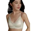 Lingerie de Renda Francesa para Primavera e Verão para Mulheres, Sutiã Fino Sem Fio de Cetim para Seios Grandes, Estilo de Luxo High-End, Sutiã Push-Up Sexy