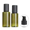 Botella con bomba de presión de cobertura total negra/blanca 150 ml botella de spray pet ámbar Pure Dew 100 ml botella de loción de plástico transparente