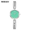 Reloj Femenino de Alta Gama Mokga Moda Lujo Ligero Transfronterizo Vintage Exquisito Reloj de Cuarzo Pequeño Retro Aleación Índices de Barra Reloj para Mujer