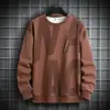 Sudadera para hombre transfronteriza para primavera y otoño 2026, nueva camiseta de manga larga de moda, versátil casual holgada de cuello redondo para hombre talla grande